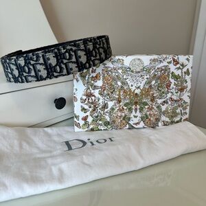 Dior Men's Black and Beige Monogram Jacquard Belt